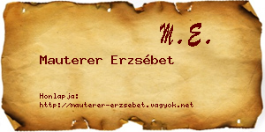 Mauterer Erzsébet névjegykártya